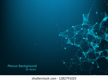 Abstract technology background. Science background. Big data. Background vector. Plexus effect. Network connection structure. Vector illustration. - Vector