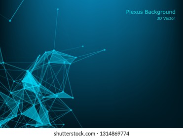 Abstract technology background. Science background. Big data. Background vector. Plexus effect. Network connection structure. Vector illustration.