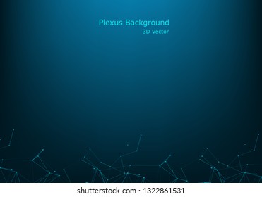 Abstract technology background. Science background. Big data. Background vector. Plexus effect. Network connection structure. Vector illustration.