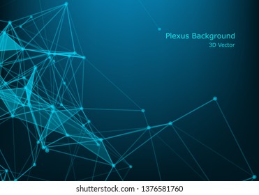 Abstract technology background. Science background. Big data. Background vector. Plexus effect. Network connection structure. Vector illustration.
