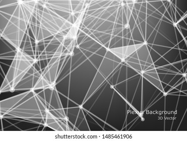 Abstract technology background. Science Big data. Background vector. Plexus effect. Network connection structure.