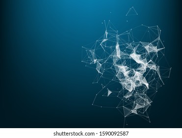 Abstract technology background. Science background. Big data. Background vector. Plexus effect. Network connection structure. Vector illustration.