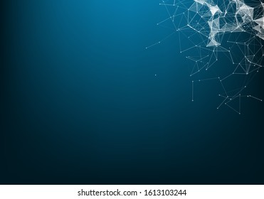 Abstract technology background. Science Big data. Background vector. Plexus effect. Network connection structure.