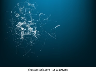 Abstract technology background. Science Big data. Background vector. Plexus effect. Network connection structure.