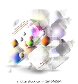 Abstract technology background with screens and halftone