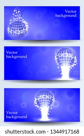 Abstract technology background. Set of three banners.
