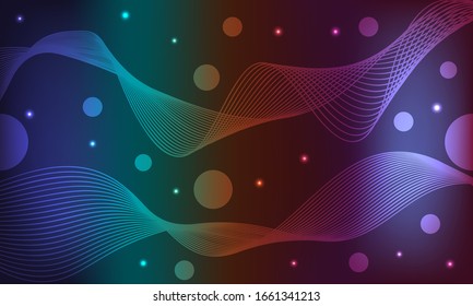 Abstract technology background. Shining colorful lights. Vector illustration.