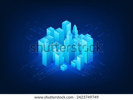 Abstract technology background Smart city are connected to the network to access information on public utilities, transportation, and people's well-being. and also helps to increase investment