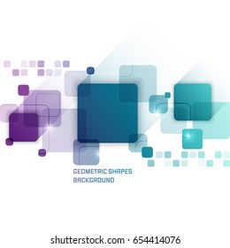 Abstract technology background with squares and glitter. Vector illustration.