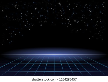 Abstract technology background with stars and light explosion
