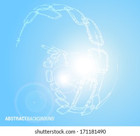 Abstract technology background with sun flare. Vector eps10