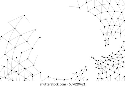 Abstract technology background. Thin black round digital lines. Digital texture. Modern pattern. Network connection.