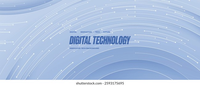 Abstract technology background with thin lines and circle circuit wires on circuit AI board. Tech bg. Blue elegant web banner for presentation. Modern white digital backdrop. Vector illustration.