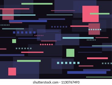 Abstract technology background with traffic lights. Neon lights. Vector illustration