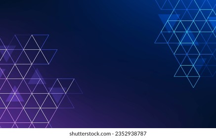 Abstrakte Technologie-Hintergrund verwendet geometrische Formen zu einem interessanten Dreieck. Das Konzept der Signalübertragung über Hochgeschwindigkeits-Internetnetze bietet Stabilität.