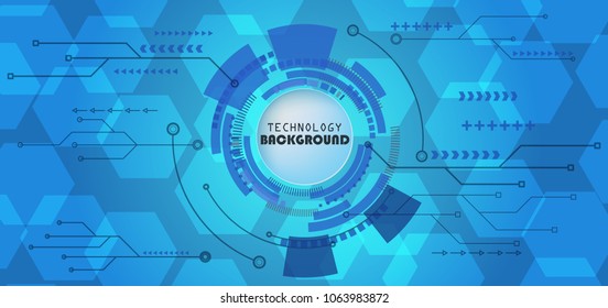 Abstract technology background with various technology elements Hi-tech communication concept innovation background Circle empty space for your text
