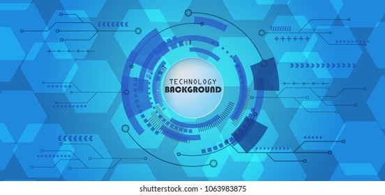 Abstract technology background with various technology elements Hi-tech communication concept innovation background Circle empty space for your text