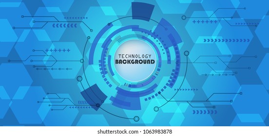 Abstract technology background with various technology elements Hi-tech communication concept innovation background Circle empty space for your text