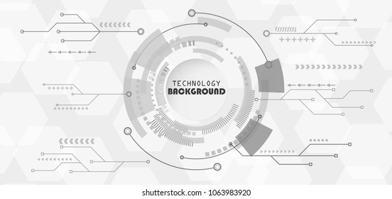 Abstract technology background with various technology elements Hi-tech communication concept innovation background Circle empty space for your text