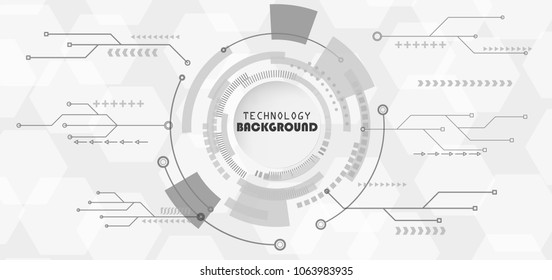Abstract technology background with various technology elements Hi-tech communication concept innovation background Circle empty space for your text