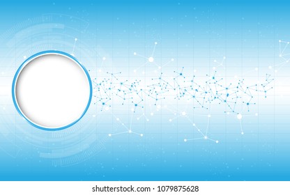 Abstract technology background with various technology elements Hi-tech communication concept innovation background Circle empty space for your text
