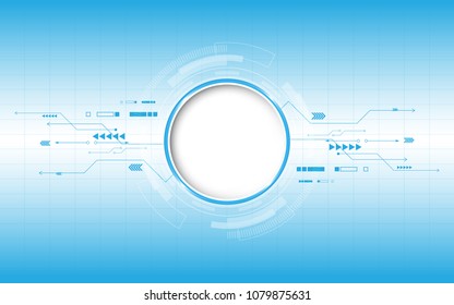 Abstract technology background with various technology elements Hi-tech communication concept innovation background Circle empty space for your text
