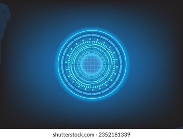 Abstract technology background with various technology elements Hi-tech communication concept innovation background Circle empty space for your text word blue green