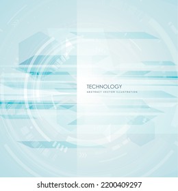 Abstract technology background with various futuristic technological elements and glowing shapes . Smart design for business ads. Vector illustration.