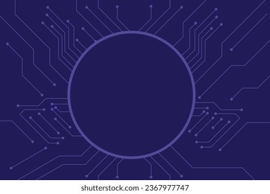 Resumen del fondo tecnológico con varios elementos tecnológicos sobre un fondo oscuro. Concepto de innovación de fondo de comunicación de alta tecnología. Circular espacio vacío para texto o signo