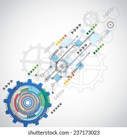 Abstract technology background with various technological elements