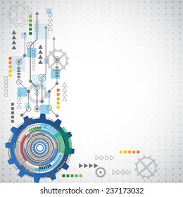 Abstract technology background with various technological elements