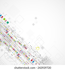 Abstract technology background with various technological elements