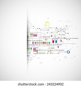 Abstract technology background with various technological elements