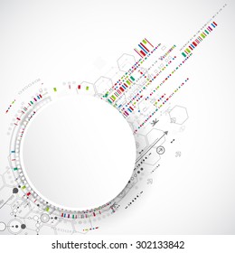 Abstract technology background with various technological elements. Vector