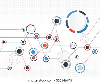 Abstract technology background with various technological elements