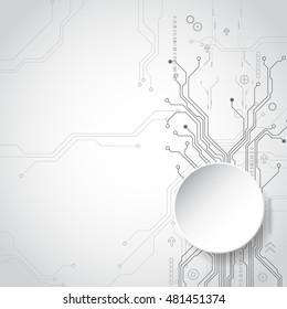 Abstract technology background with various technological elements, vector illustration