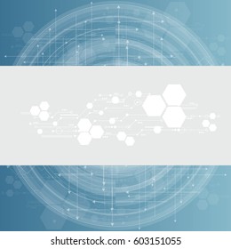 Abstract technology background with various technological elements. Vector illustration.