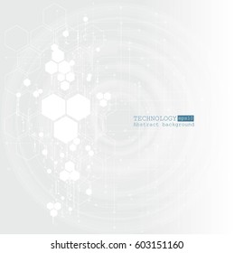 Abstract technology background with various technological elements. Vector illustration.