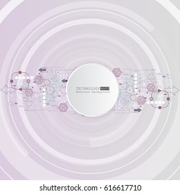 Abstract technology background with various technological elements. Vector illustration.