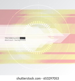 Abstract technology background with various technological elements. Vector illustration.