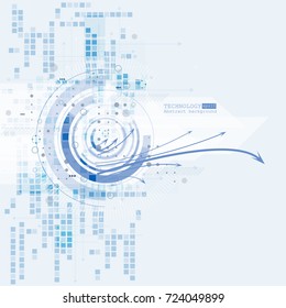 Abstract technology background with various technological elements. Vector illustration.