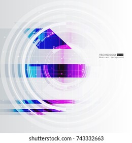Abstract technology background with various technological elements. Vector illustration.