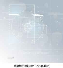 Abstract technology background with various technological elements. Vector illustration.