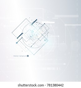 Abstract technology background with various technological elements. Vector illustration.