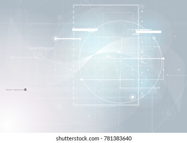 Abstract technology background with various technological elements. Vector illustration.