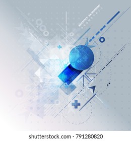 Abstract technology background with various technological elements. Vector illustration.