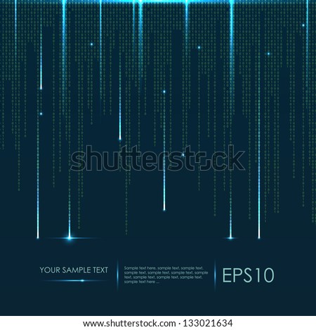 Abstract technology background. Vector binary code