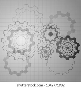 Abstract technology background. Vector gears illustration