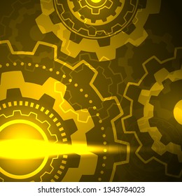 Abstract technology background. Vector gears illustration