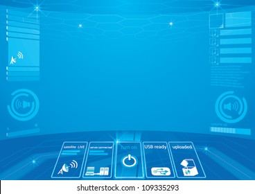 Abstract technology background - vector illustration  control room abstract background big screen hi technology